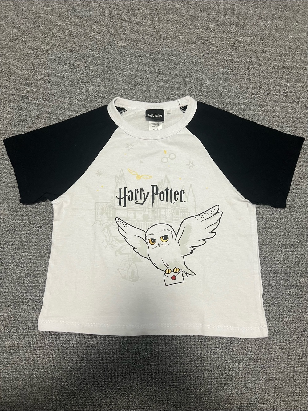 Warner Bros. Harry Potter Raglan Crop Tee with Hedwig Graphic
